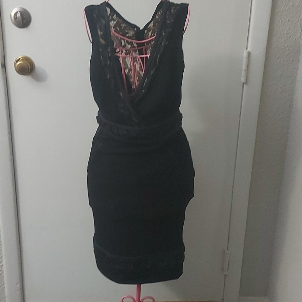 Nicole Miller Collection Lace Dress 2 Party Cocktail Wedding Bridal LBD Gothic